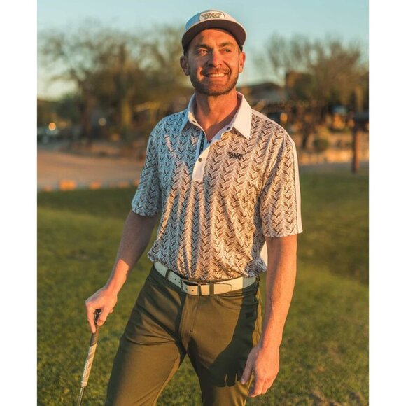 PGX Comfort Fit Saguaro Perforated Polo in White - Picture 2 of 4